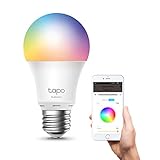 Tapo L530E alexa lampe E27, Energie sparen, Mehrfarbrige dimmbare smarte WLAN Glühbirne,smart home alexa zubehör,kompatibel mit Alexa,Google Assistant,Abläufe und Zeitpläne,Kein Hub notwendig