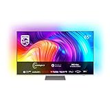 Philips 65PUS8807/12 164 cm (65 Zoll) Fernseher (4K UHD, HDR10+, 120 Hz, Dolby Vision & Atmos, 3-seitiges Ambilight, Smart TV mit Google Assistant, Works with Alexa, Triple Tuner, hellsilber) [2022]