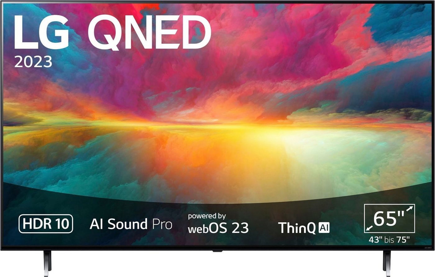 LG 65QNED756RA QNED-Fernseher (165 cm/65 Zoll, 4K Ultra HD, Smart-TV, QNED,α5 Gen6 4K AI-Prozessor,HDR10,HDMI 2.0,Single Triple Tuner) schwarz