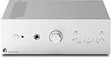 Pro-Ject Stereo Box DS3, Leistungsstarker Stereo-Vollverstärker mit Bluetooth 5, MM/MC Phono Eingang, 3X Line Eingänge, Köpfhörerverstärker (Silber)