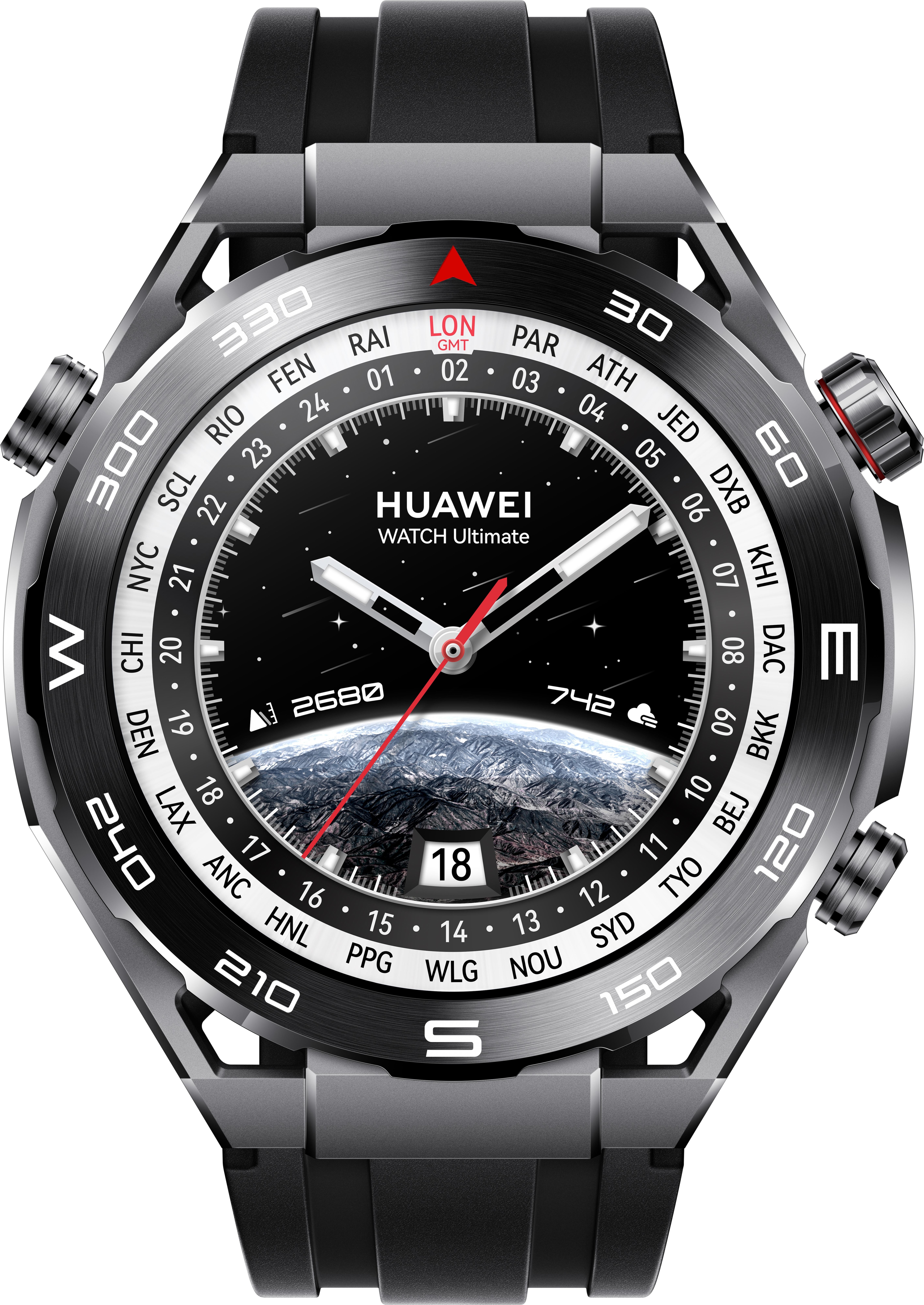 Huawei Watch Ultimate Expedition Black (48.50 mm, Keramik, Metall, One Size), Sportuhr + Smartwatch