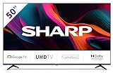 SHARP 50GL4260E Google TV 126 cm (50 Zoll) 4K Ultra HD Google TV (Smart TV ohne Rahmen, Dolby Atmos, Dolby Vision, HDMI 2.1 mit eARC)