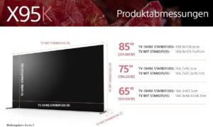 Sony XR-65X95K Abmessungen Test